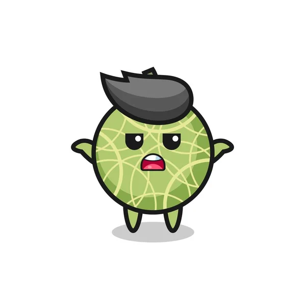 Melon Fruit Mascotte Personnage Disant Que Sais Pas Design Style — Image vectorielle