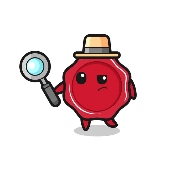 Sealing Wax Detective Character Analyzing Case Cute Style Design Shirt — Image vectorielle