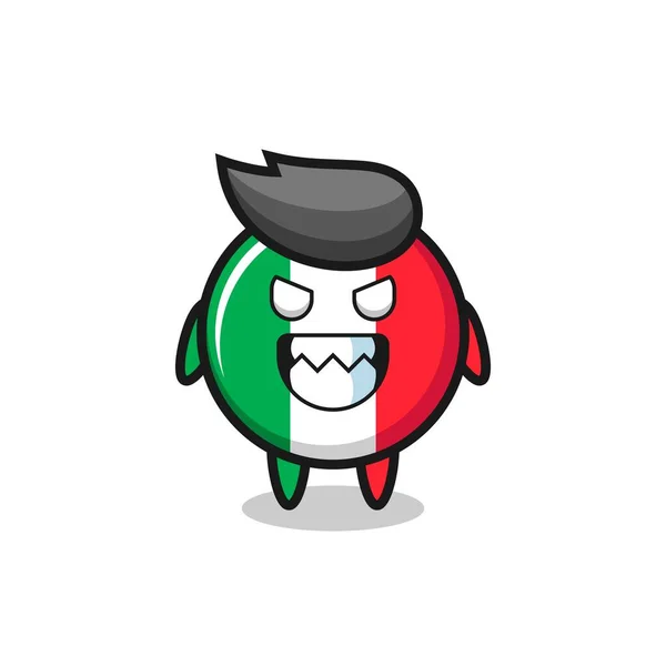 Evil Expression Italy Flag Cute Mascot Character Cute Style Design — Image vectorielle