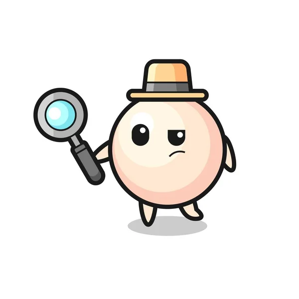 Pearl Detective Character Analyzing Case Cute Style Design Shirt Sticker — Stok Vektör