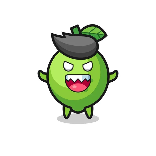 Illustration Evil Lime Mascot Character Cute Style Design Shirt Sticker — Stock vektor