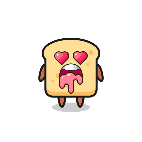 Verliefd Expressie Van Een Schattig Brood Met Hartvormige Ogen Schattig — Stockvector