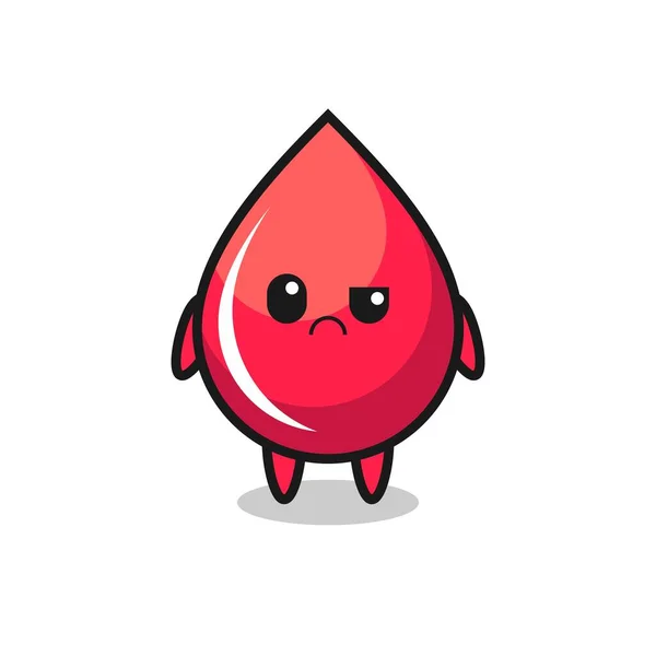 Mascot Blood Drop Sceptical Face Cute Style Design Shirt Sticker — Image vectorielle