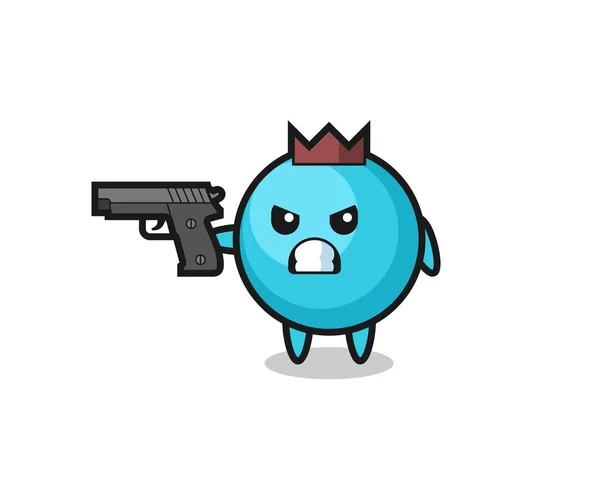 Tir Personnage Bleuet Mignon Avec Pistolet Conception Style Mignon Pour — Image vectorielle