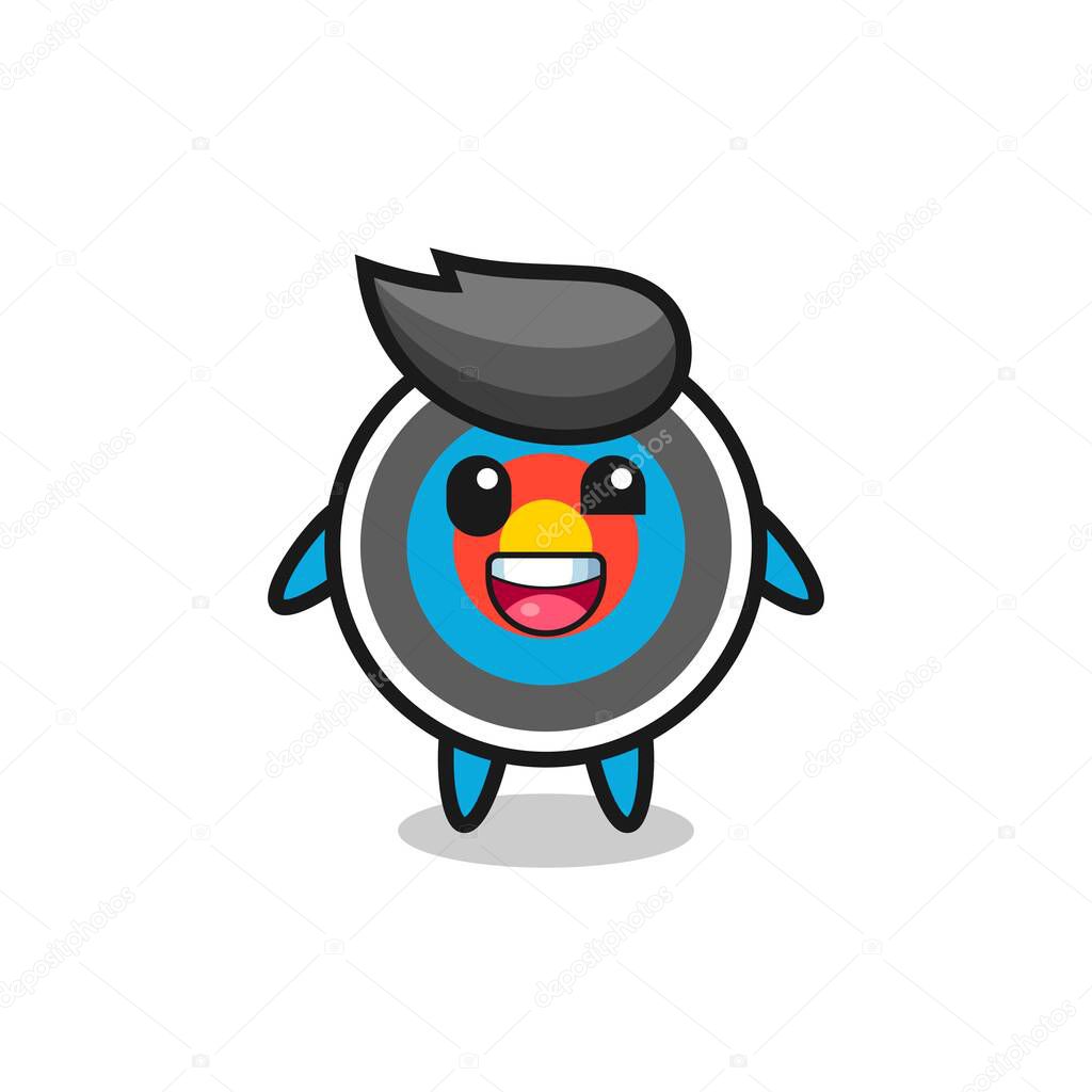 Illustration of an target archery character with awkward poses , cute style design for t shirt, sticker, logo element