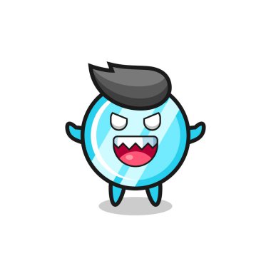 illustration of evil mirror mascot character , cute style design for t shirt, sticker, logo element