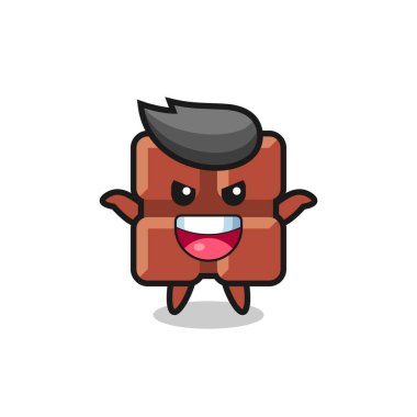 the illustration of cute chocolate bar doing scare gesture , cute style design for t shirt, sticker, logo element