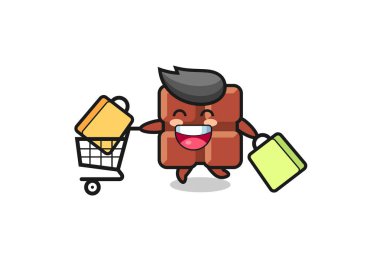 black Friday illustration with cute chocolate bar mascot , cute style design for t shirt, sticker, logo element