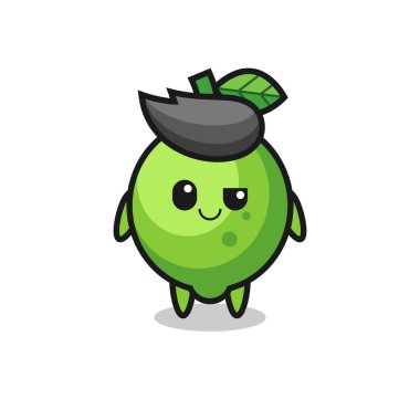 lime cartoon with an arrogant expression , cute style design for t shirt, sticker, logo element