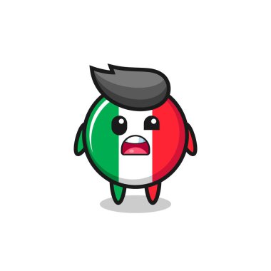 the shocked face of the cute italy flag mascot , cute style design for t shirt, sticker, logo element