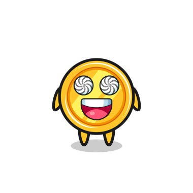 cute medal character with hypnotized eyes , cute style design for t shirt, sticker, logo element