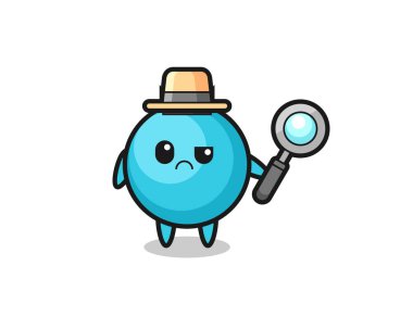 the mascot of cute blueberry as a detective , cute style design for t shirt, sticker, logo element