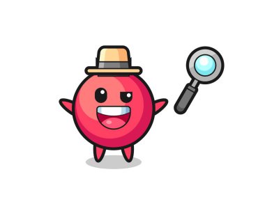 illustration of the cranberry mascot as a detective who manages to solve a case , cute style design for t shirt, sticker, logo element