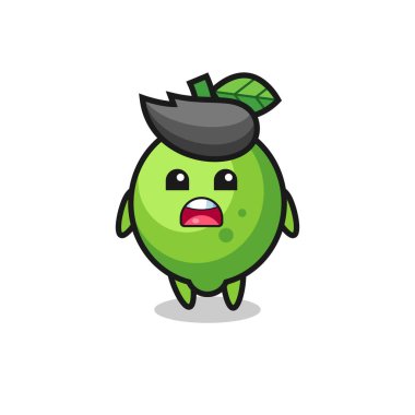 Özür dileme ifadesi olan limon çizimi, tişört, etiket, logo elementi için şirin bir tasarım.