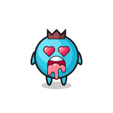 Sevimli bir yabanmersininin aşık olma ifadesi kalp şeklinde gözleri, tişört, çıkartma, logo elementi için şirin bir tasarım.