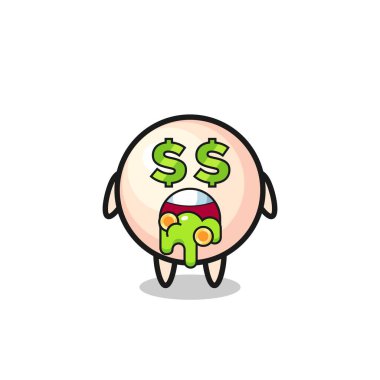 Para delisi bir inci karakteri, tişört, çıkartma, logo elementi için şirin bir tasarım.