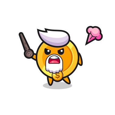 Şirin para birimi dedem sinirlenmeye başladı. Tişört, çıkartma, logo elementi için şirin bir tasarım.