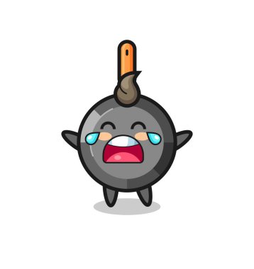 Ağlayan tava şirin bebek, tişört, çıkartma, logo elementi için şirin tasarım.