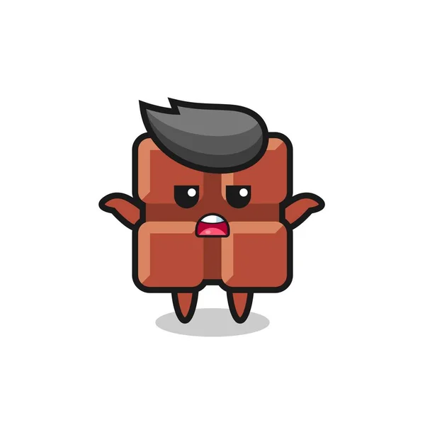 Chocolate Bar Mascot Character Saying Know Cute Style Design Shirt — Stok Vektör