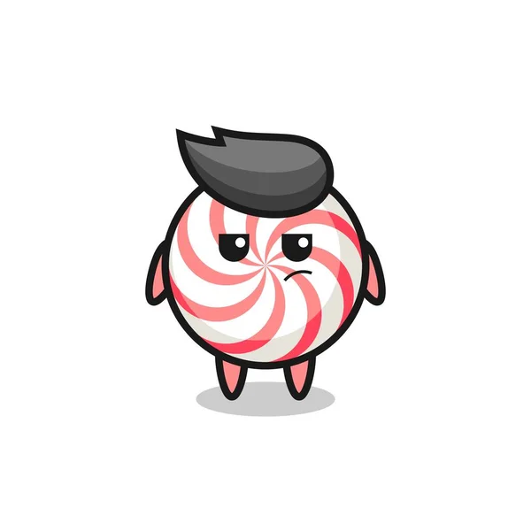 Personnage Bonbons Mignon Avec Expression Suspecte Conception Style Mignon Pour — Image vectorielle