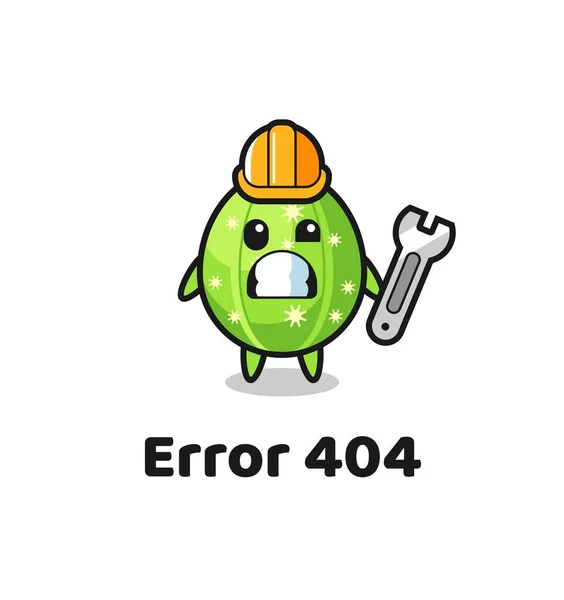 Fout 404 Met Leuke Cactus Mascotte Leuke Stijl Ontwerp Voor — Stockvector