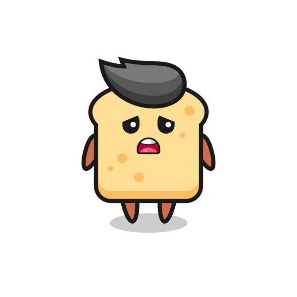 Disappointed Expression Bread Cartoon Cute Style Design Shirt Sticker Logo — 스톡 벡터