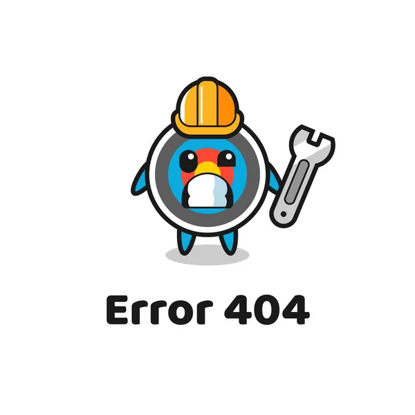 Erro 404 Com Mascote Tiro Com Arco Alvo Bonito Design — Vetor de Stock