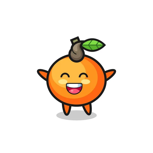 Счастливый Ребенок Оранжевый Мультяшный Персонаж Симпатичный Дизайн Футболки Стикер Элемент — стоковый вектор