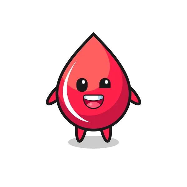 Illust Blood Drop Character Awkward Poses Lindo Diseño Estilo Para — Archivo Imágenes Vectoriales