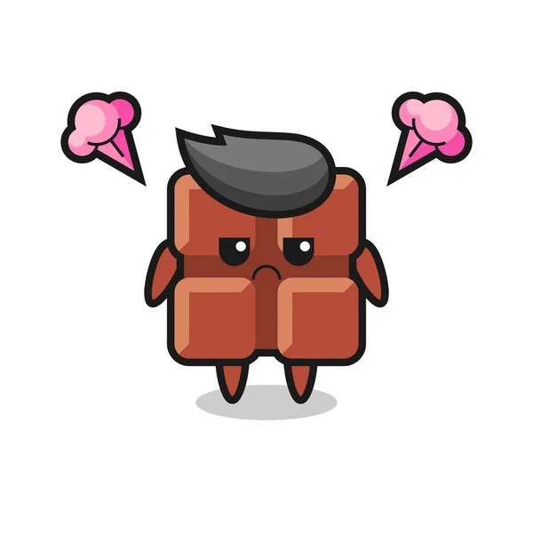 Annoyed Expression Cute Chocolate Bar Cartoon Character Cute Style Design — 스톡 벡터