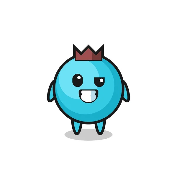 Cute Blueberry Mascot Optimistic Face Cute Style Design Shirt Sticker — Stock Vector