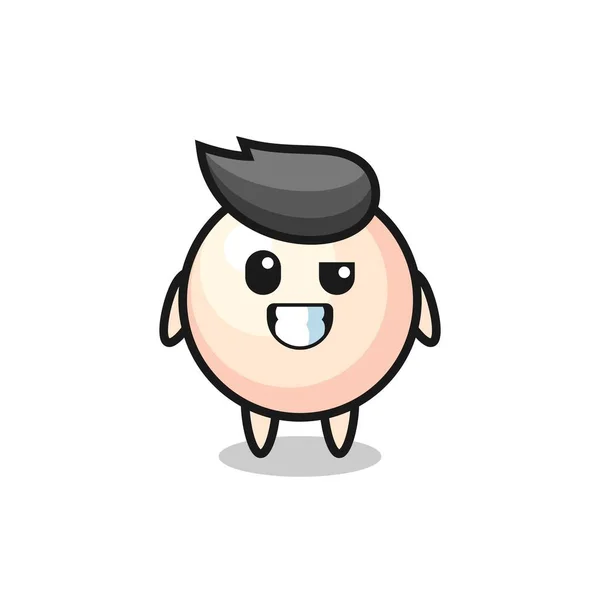 Mascotte Perles Mignonne Avec Visage Optimiste Design Style Mignon Pour — Image vectorielle