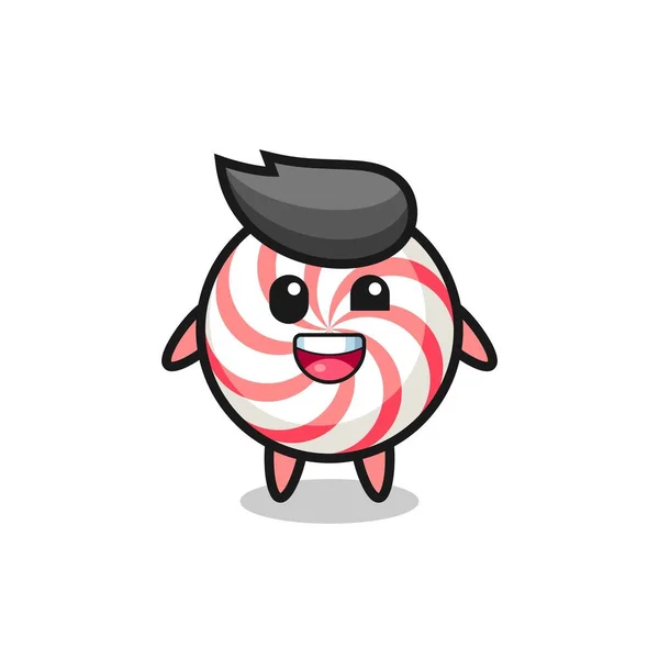Garip Pozları Olan Bir Şeker Karakterinin Tasviri Tişört Etiket Logo — Stok Vektör