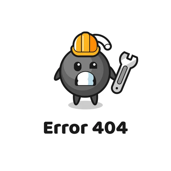 Erreur 404 Avec Mascotte Bombe Mignonne Conception Style Mignon Pour — Image vectorielle