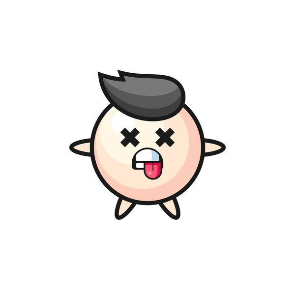 Character Cute Pearl Dead Pose Cute Style Design Shirt Sticker — 스톡 벡터