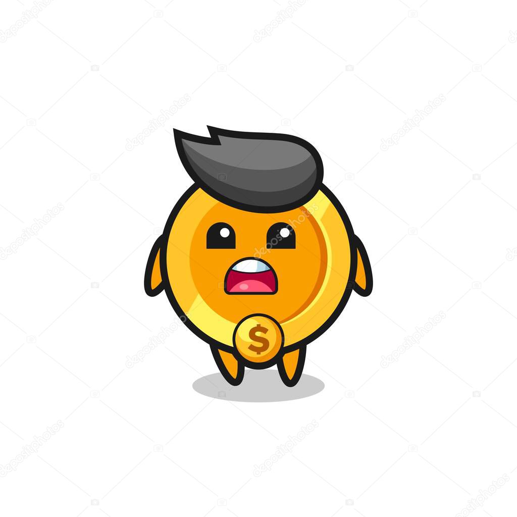 dollar currency coin illustration with apologizing expression, saying I am sorry , cute style design for t shirt, sticker, logo element