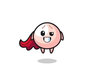 Uçan bir süper kahraman olarak tatlı köfte karakteri, tişört, etiket, logo elementi için şirin bir tasarım.