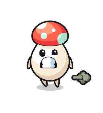 Osuran mantar çizgi filminin çizimi, tişört, çıkartma, logo elementi için şirin bir tasarım.