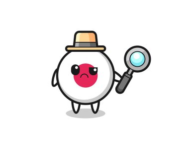 Şirin Japon bayrak rozetinin maskotu. Tişört, çıkartma, logo elementi için şirin bir tasarım.