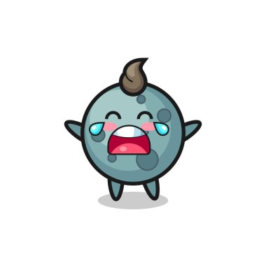 Ağlayan asteroitin güzel bebeği, tişört, çıkartma, logo elementi için şirin bir tasarım.