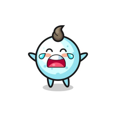 Ağlayan kartopunun resmi şirin bebek, tişört, çıkartma, logo elementi için şirin tasarım