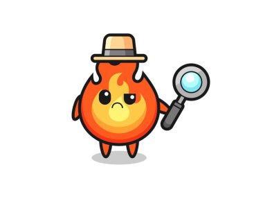 Şirin bir ateş maskotu. Tişört, çıkartma, logo elementi için şirin bir tasarım.