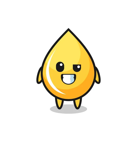 Cute Honey Drop Mascot Optimistic Face Cute Style Design Shirt — Stock Vector