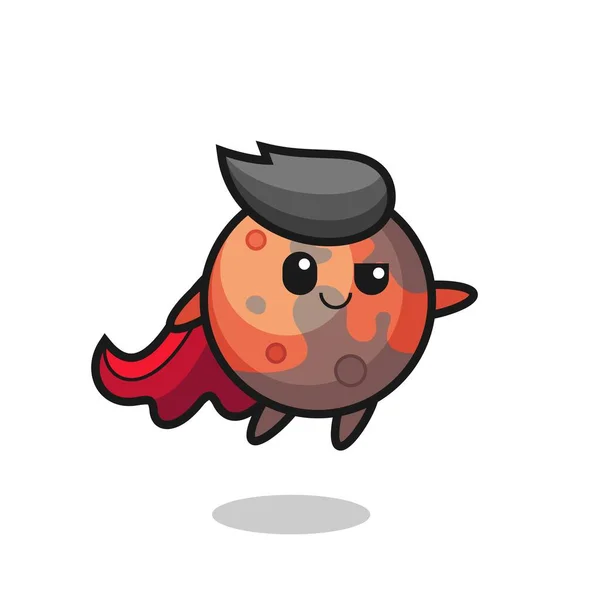 Personnage Super Héros Mars Mignon Vole Conception Style Mignon Pour — Image vectorielle