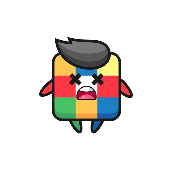 Personnage Mascotte Rubik Cube Mort Design Style Mignon Pour Shirt — Image vectorielle