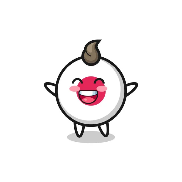 Mutlu Bebek Japon Bayrağı Karikatür Karakteri Tişört Çıkartma Logo Elementi — Stok Vektör