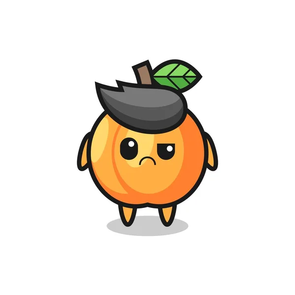 Mascot Apricot Sceptical Face Cute Style Design Shirt Sticker Logo — Stock Vector