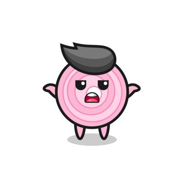 Soğan halkaları maskotu karakteri, ne bileyim, tişört, çıkartma, logo elementi için şirin bir tasarım.