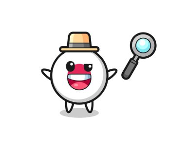 Bir davayı çözmeyi başaran Japon bayrak maskotunun resmi. Gömlek, çıkartma, logo elementi için şirin bir tasarım.