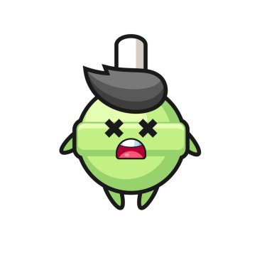 Ölü lolipop maskotu karakteri, tişört, çıkartma, logo elementi için şirin bir tasarım.